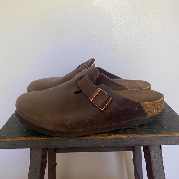 Brown Size 40 Birkenstock Clogs Genuine Leather - Picture 1 of 4
